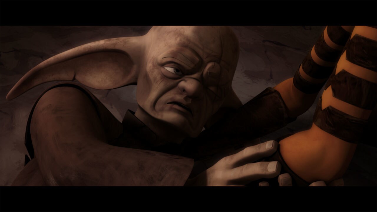 With his dying breath, Master Piell entrusts Ahsoka with the Nexus Route navigational data. He de...