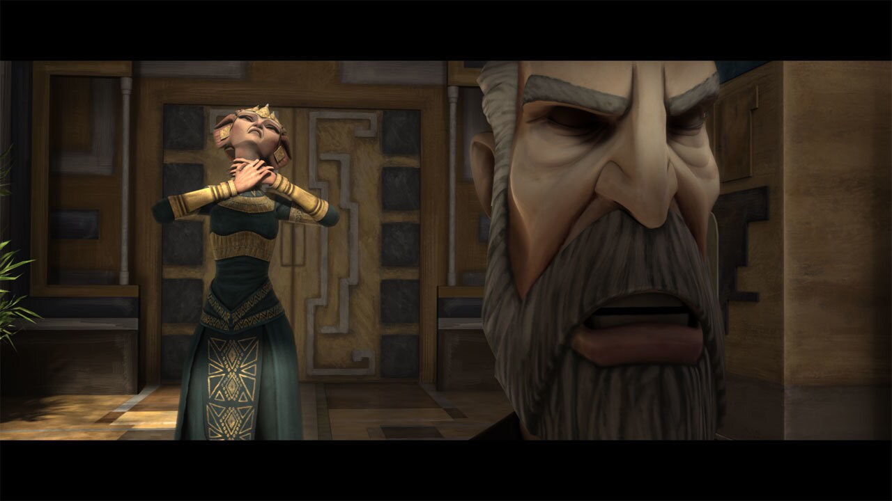 Dooku orders the queen to kill Anakin, but she refuses. Prime Minister Molec is prepared to do th...