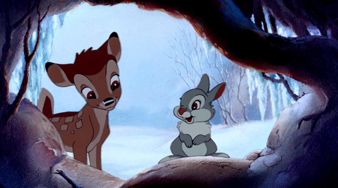 Bambi and Thumper finds Flower from the movie "Bambi"