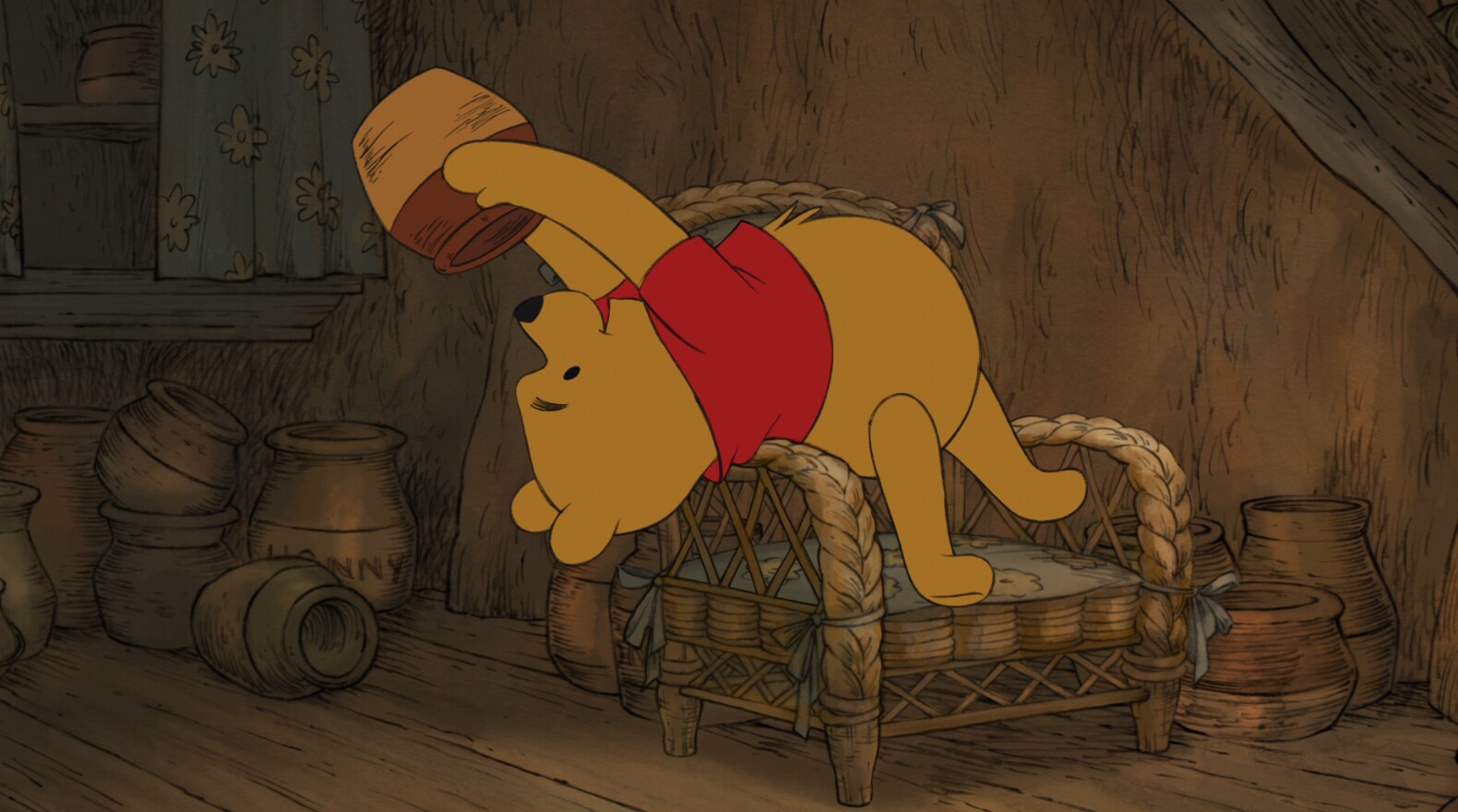 A Pooh Bear takes care of his tummy!