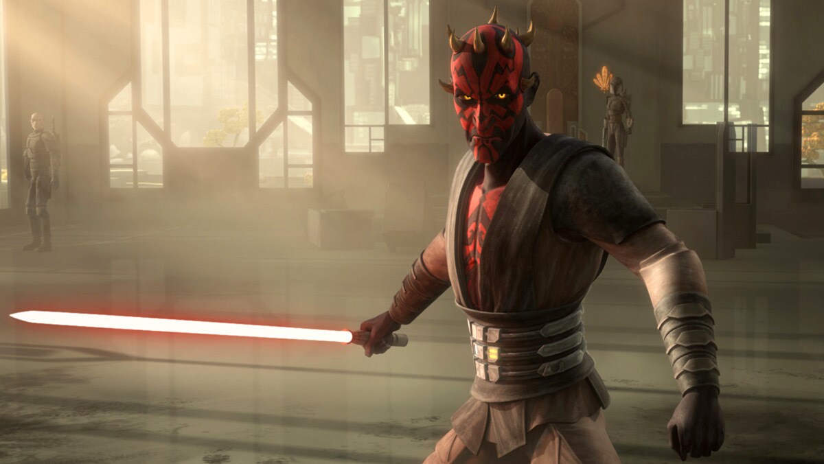 Darth Maul in the throne room of Mandalore