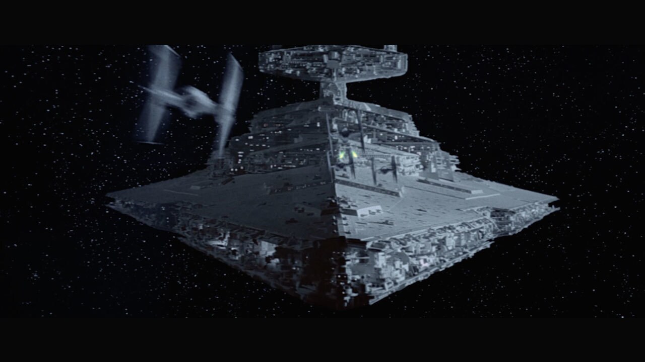 TIEs and Star Destroyers pursued the Millennium Falcon after Han escaped the war-torn planet Hoth...