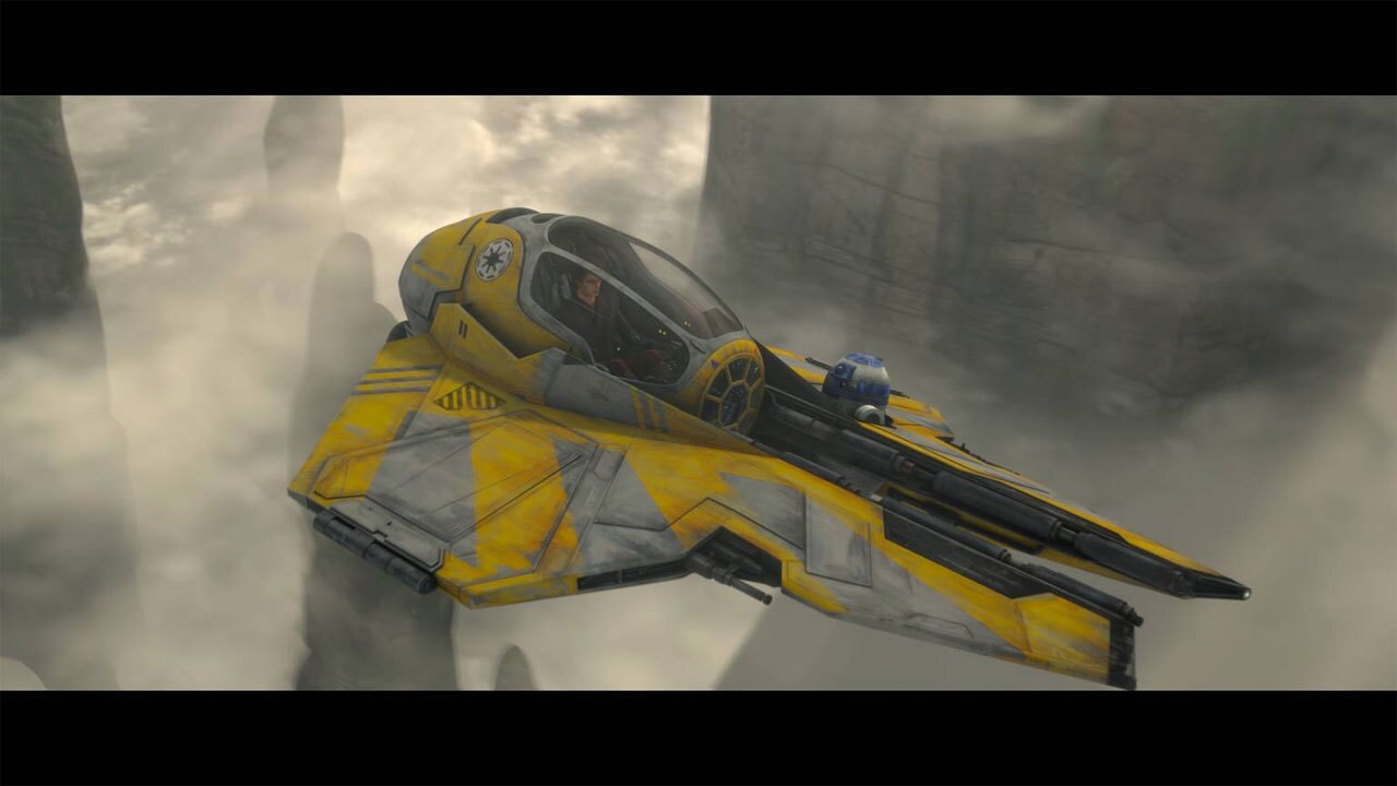 This is the first episode to debut the Episode III-style Jedi starfighter. Sure enough, Anakin ma...
