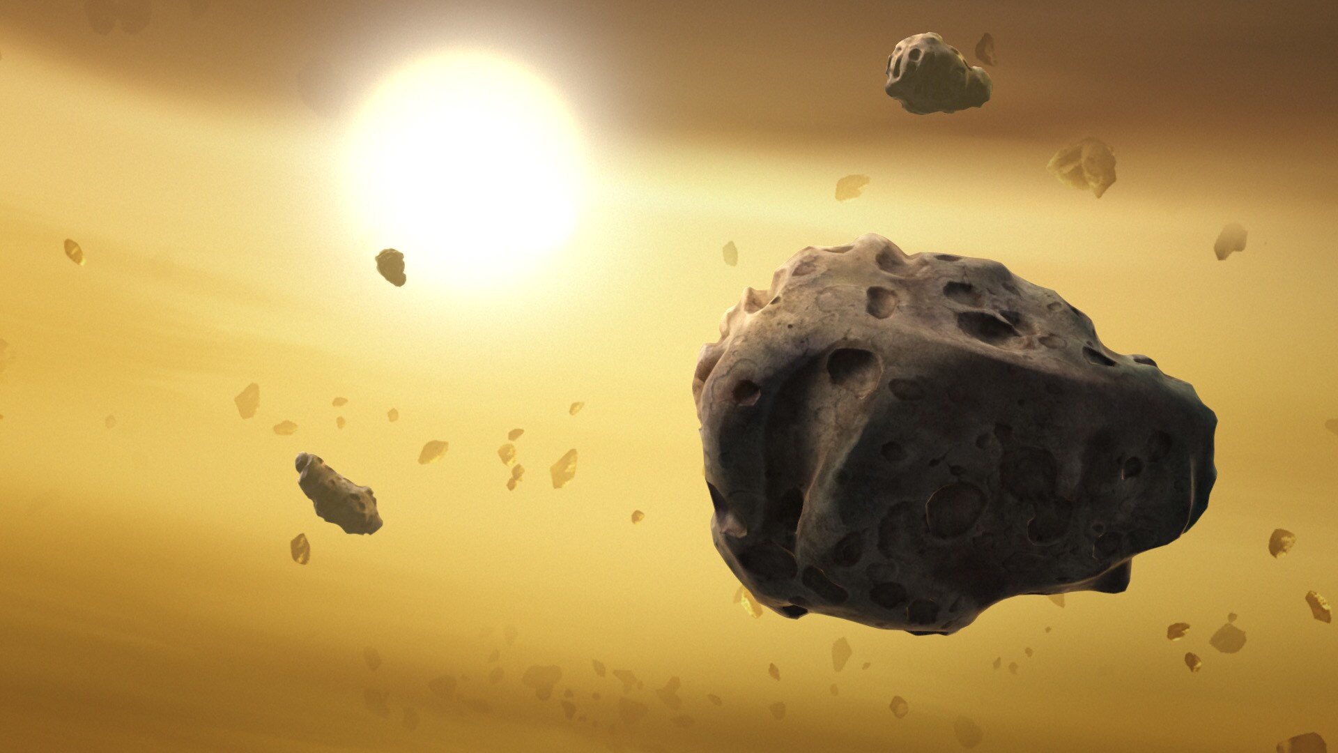 But the other asteroids in the belt block out the sun sporadically, and there's a large asteroid ...