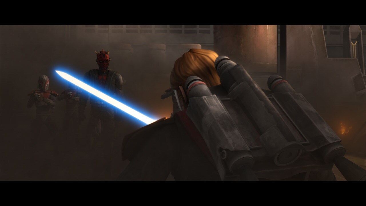Kenobi pales as he sees a hellish image emerge from the smoke: Darth Maul and Savage Opress. Obi-...