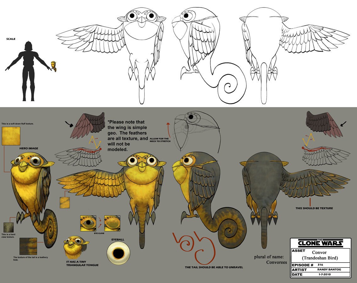 Convor Trandoshan owl creature design