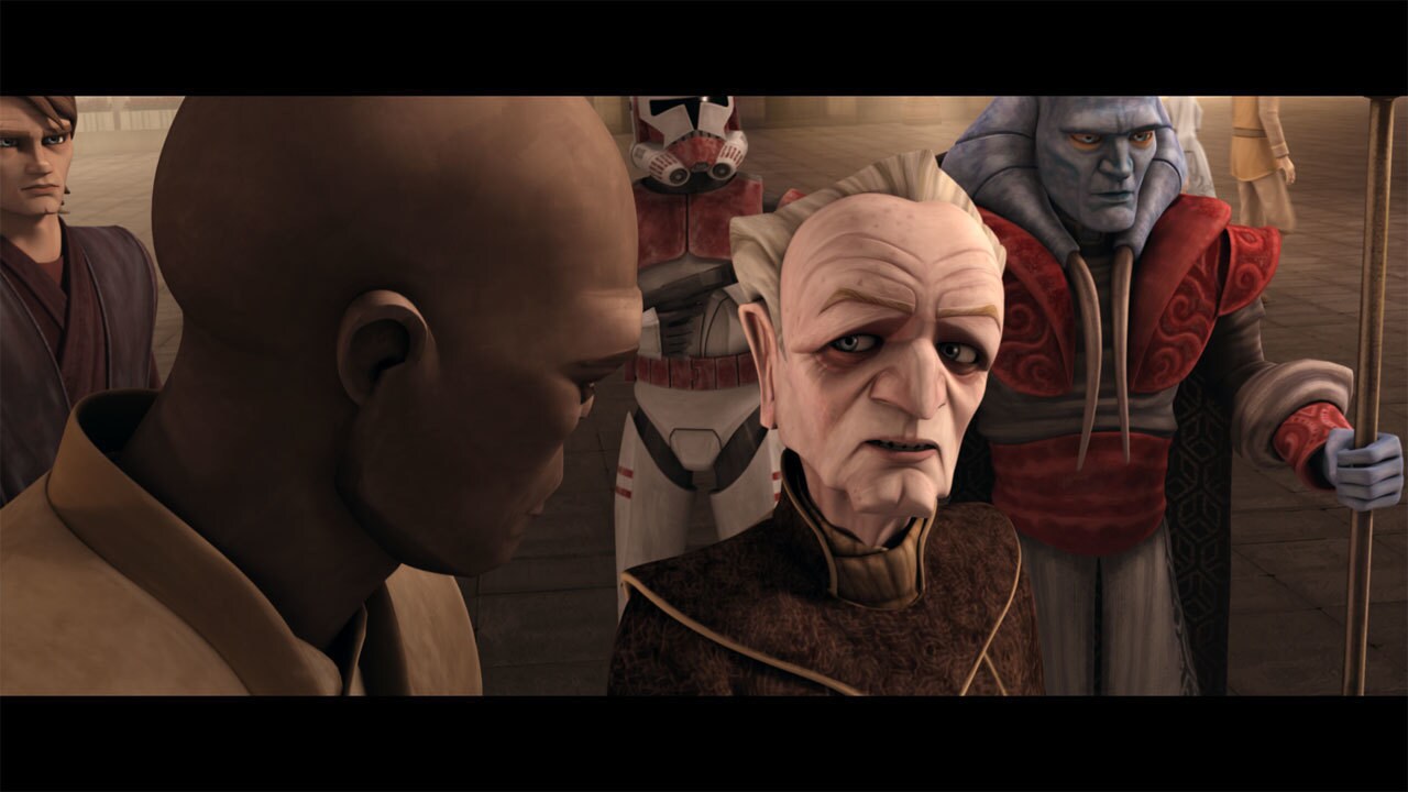 The next day, the Jedi team arrives on Naboo, escorting Palpatine. The Chancellor bristles at the...