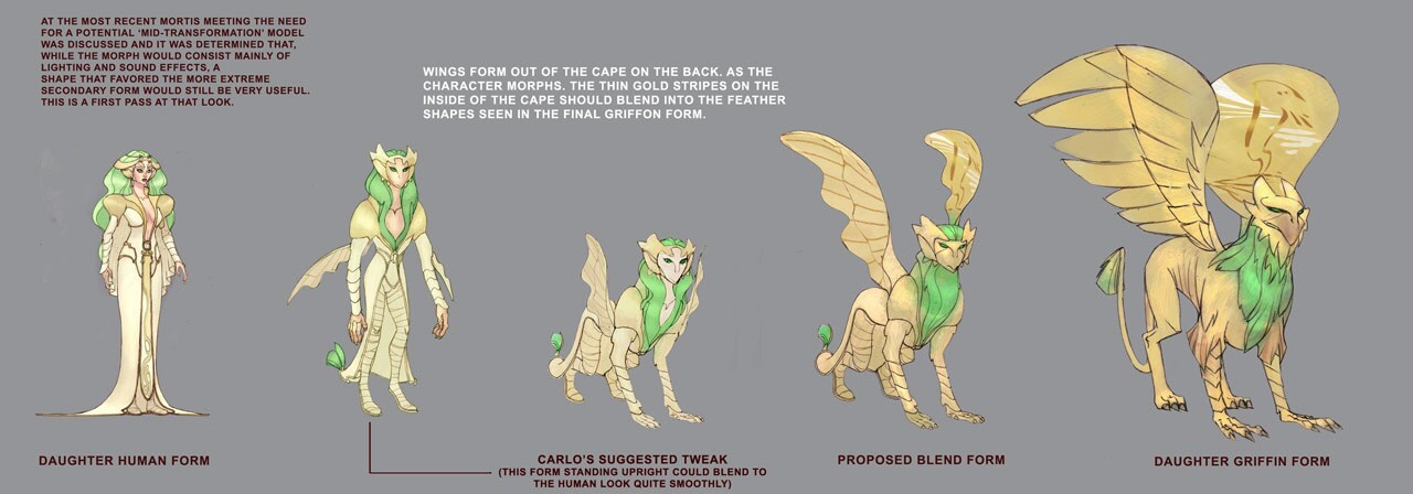 Concept designs for the Daughter and griffin