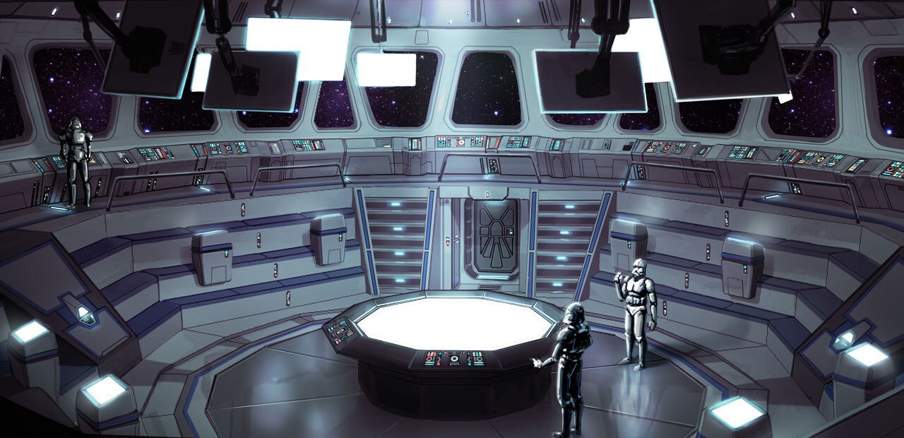 Republic starbase conference room interior environment design illustration by Hyunwoo Lim.