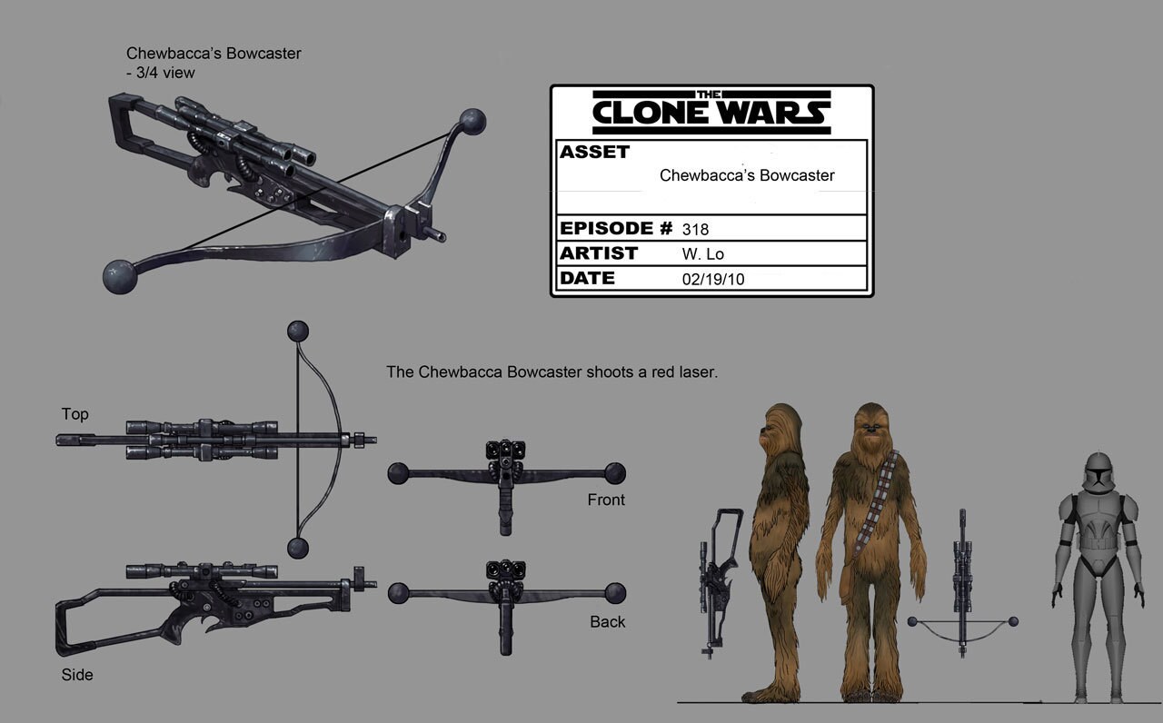 Chewbacca's Wookiee bowcaster prop design