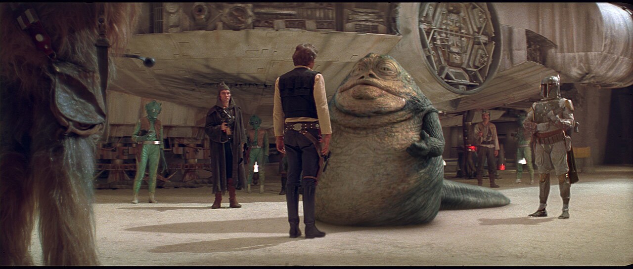 After smuggler Han Solo jettisoned a shipment of Jabba's spice before being boarded by an Imperia...