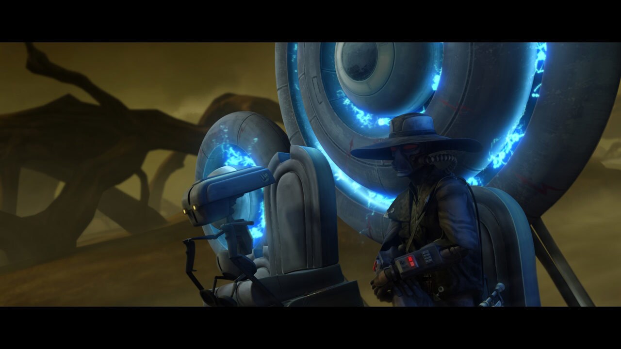 Cad Bane and Todo 360 move through the swamps on a speeder in pursuit of the Jedi. They unknowing...