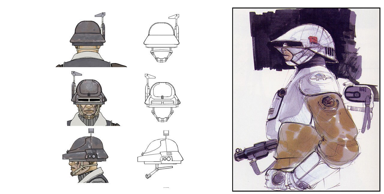Hardeen's helmet design seen in this episode is based on an old Rebel trooper concept from Return...