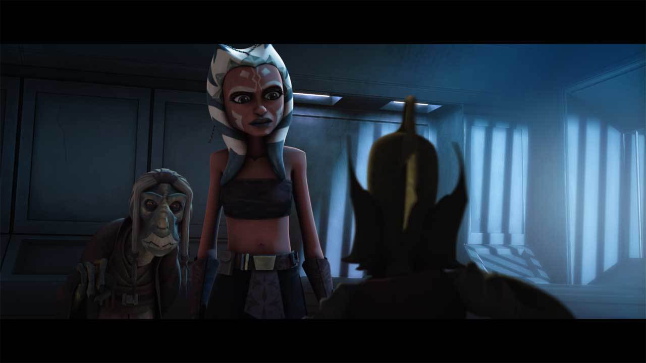 Ahsoka barges into the dingy room and corners Bannamu, demanding to know where her lightsaber is....