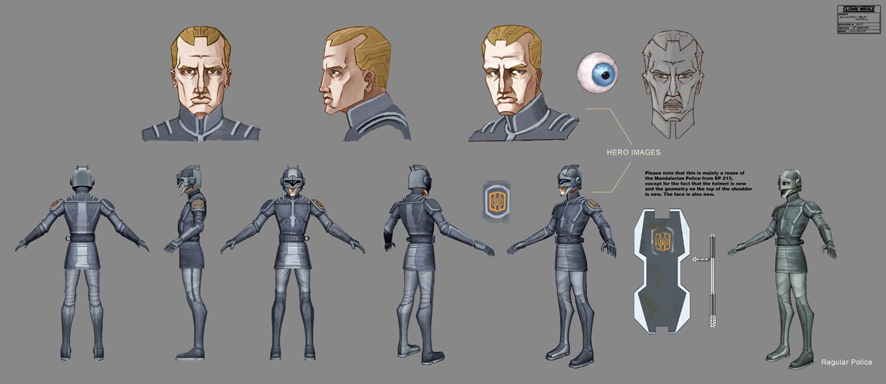 Concept art of the Mandalore police uniform