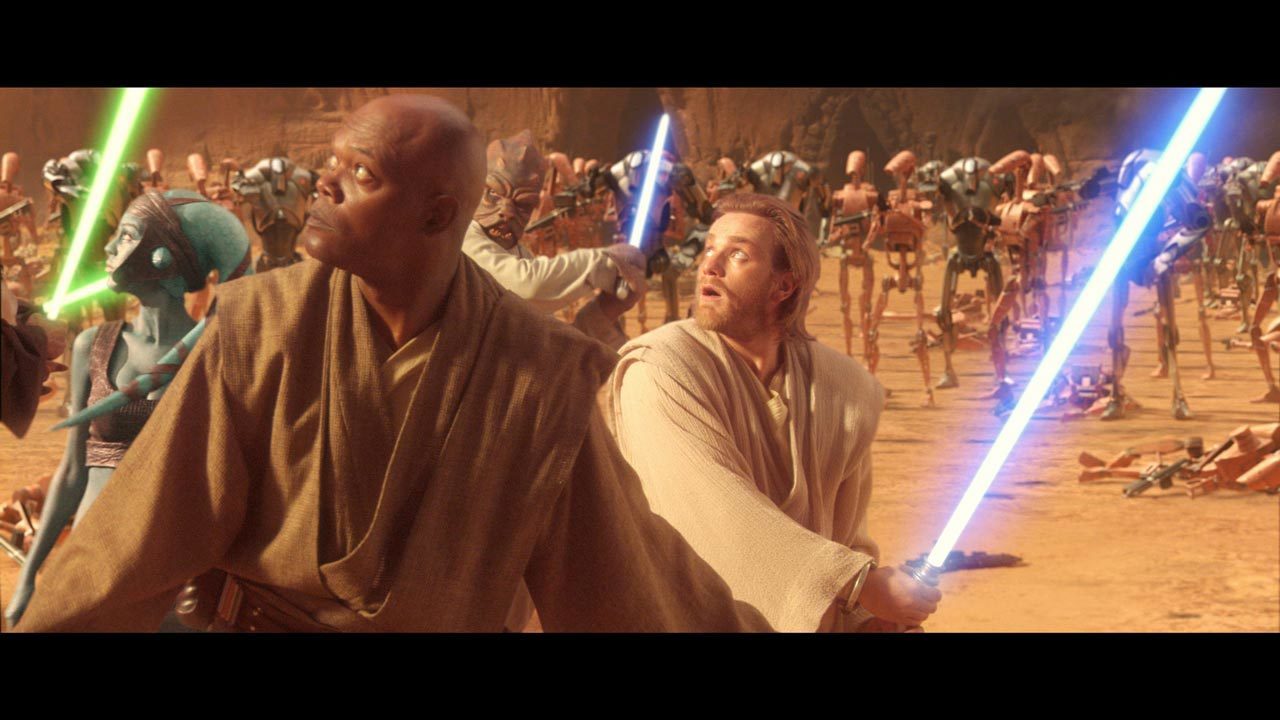 No peaceful resolution was possible, and Mace was forced to fight for his life in the Geonosis ar...
