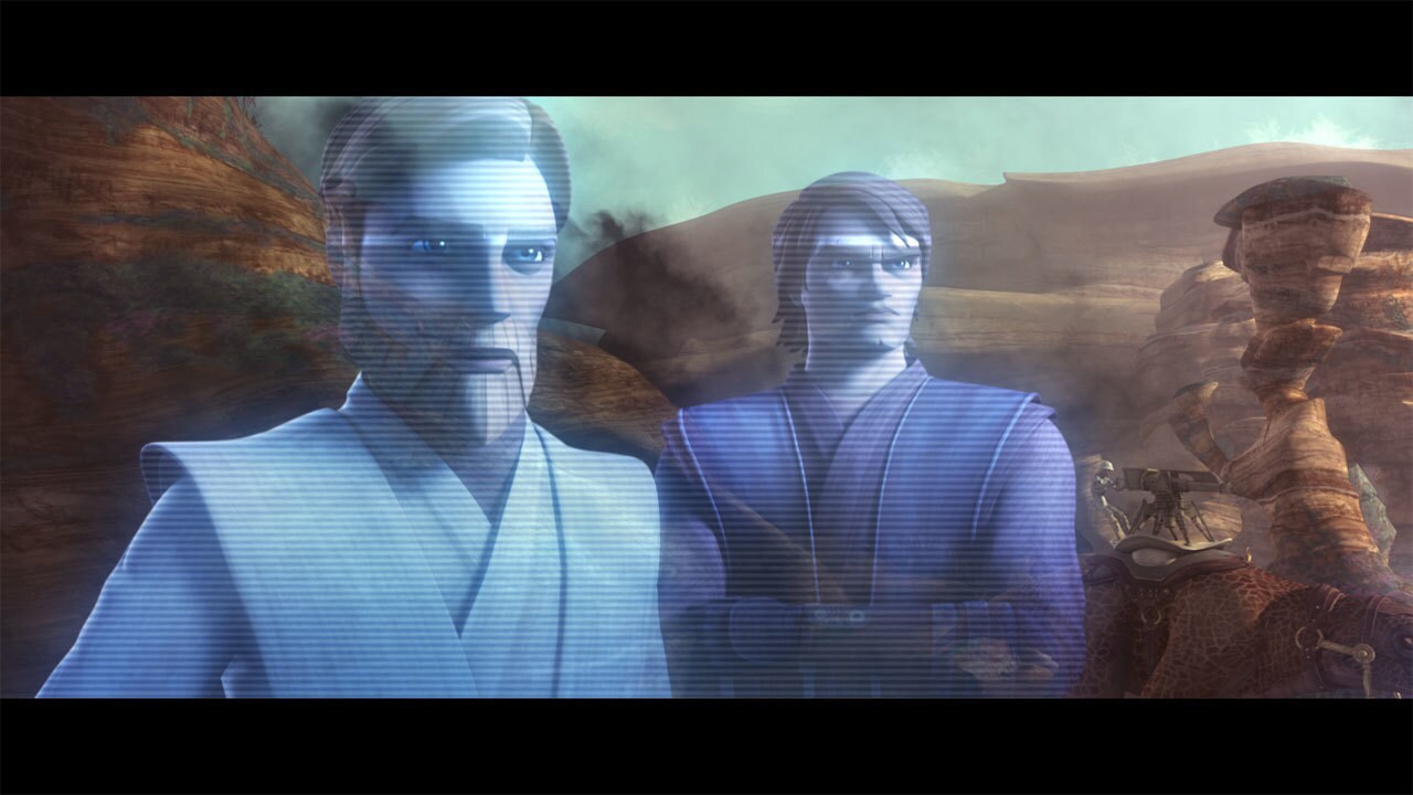 Ahsoka contacts Anakin and Obi-Wan via holo demanding assistance from the Jedi Council against th...