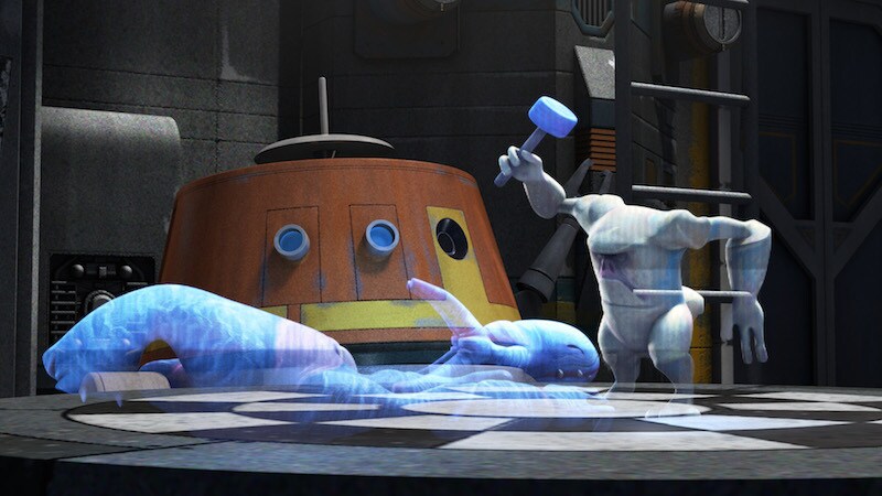 Chopper playing a game of Holochess