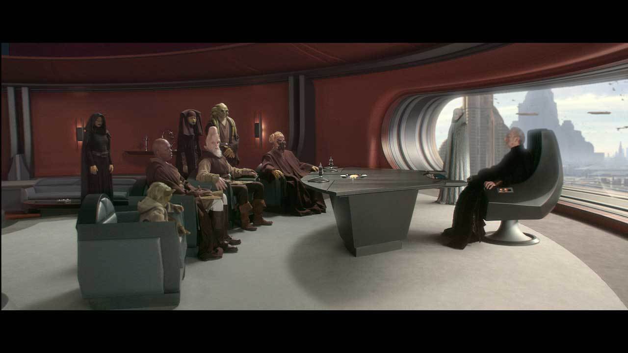 Chancellor Palpatine kept up appearances as war grew closer. He claimed to want peace and even in...