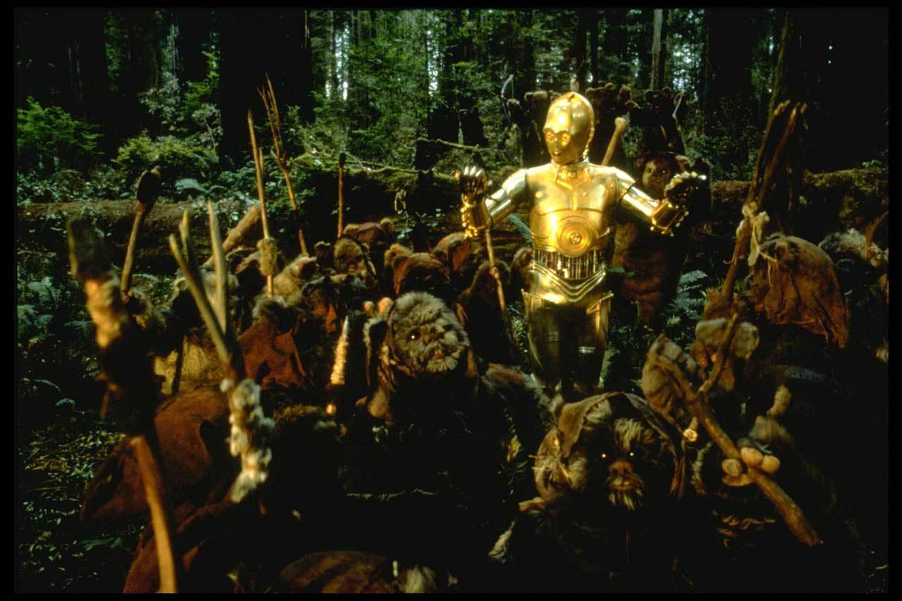 On Endor, the Rebel forces encounter a native tribe that worship the golden droid as a god. The t...