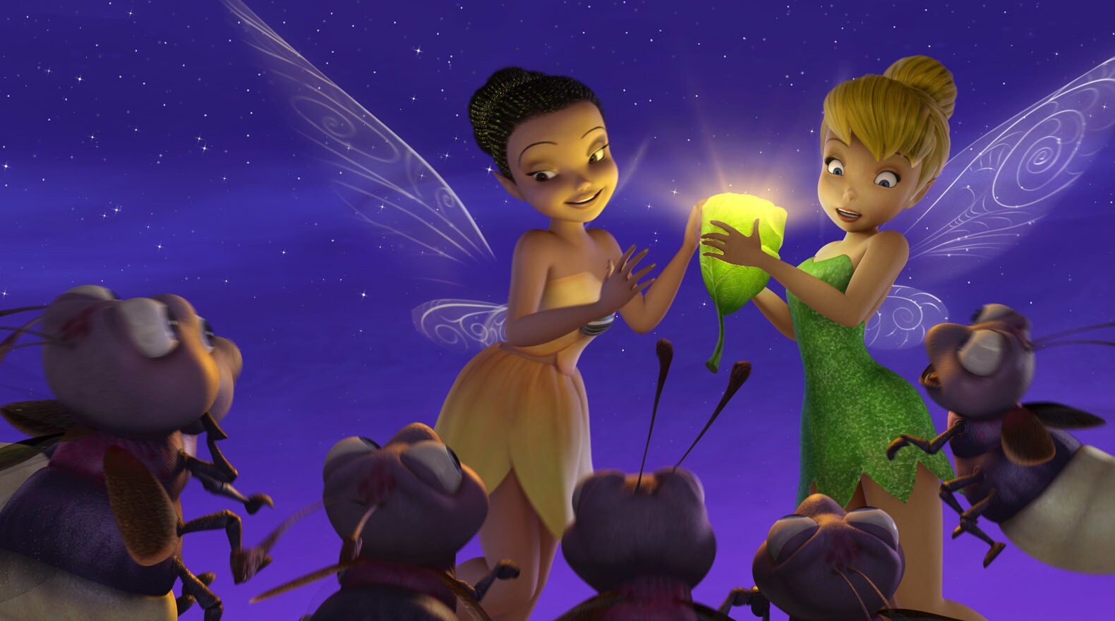 Iridessa tries showing Tink one of the Light Fairy skills.