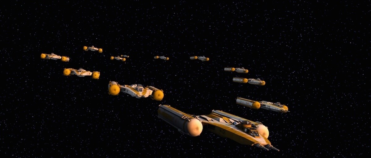 Y-Wing bombers during The Clone Wars