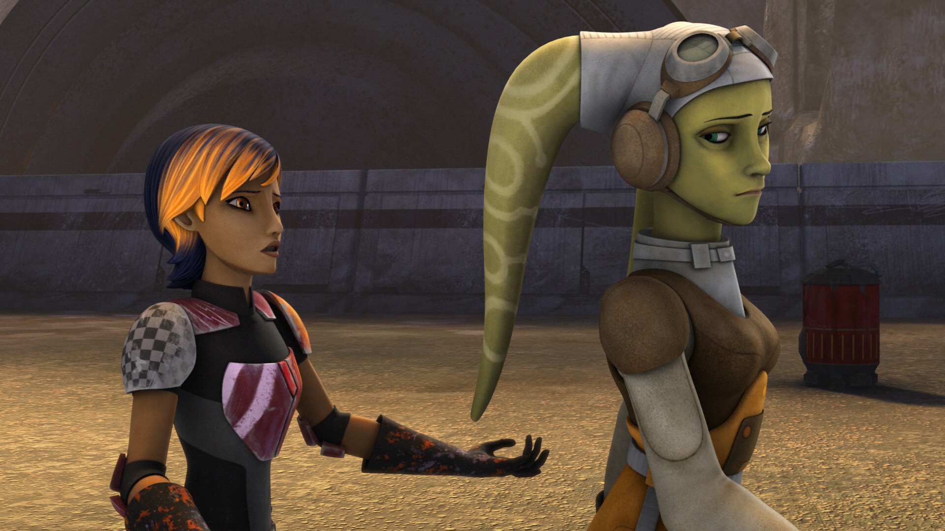 Fulcrum is a no-show, but their cargo is there. Hera and Sabine take containers back to the ship,...