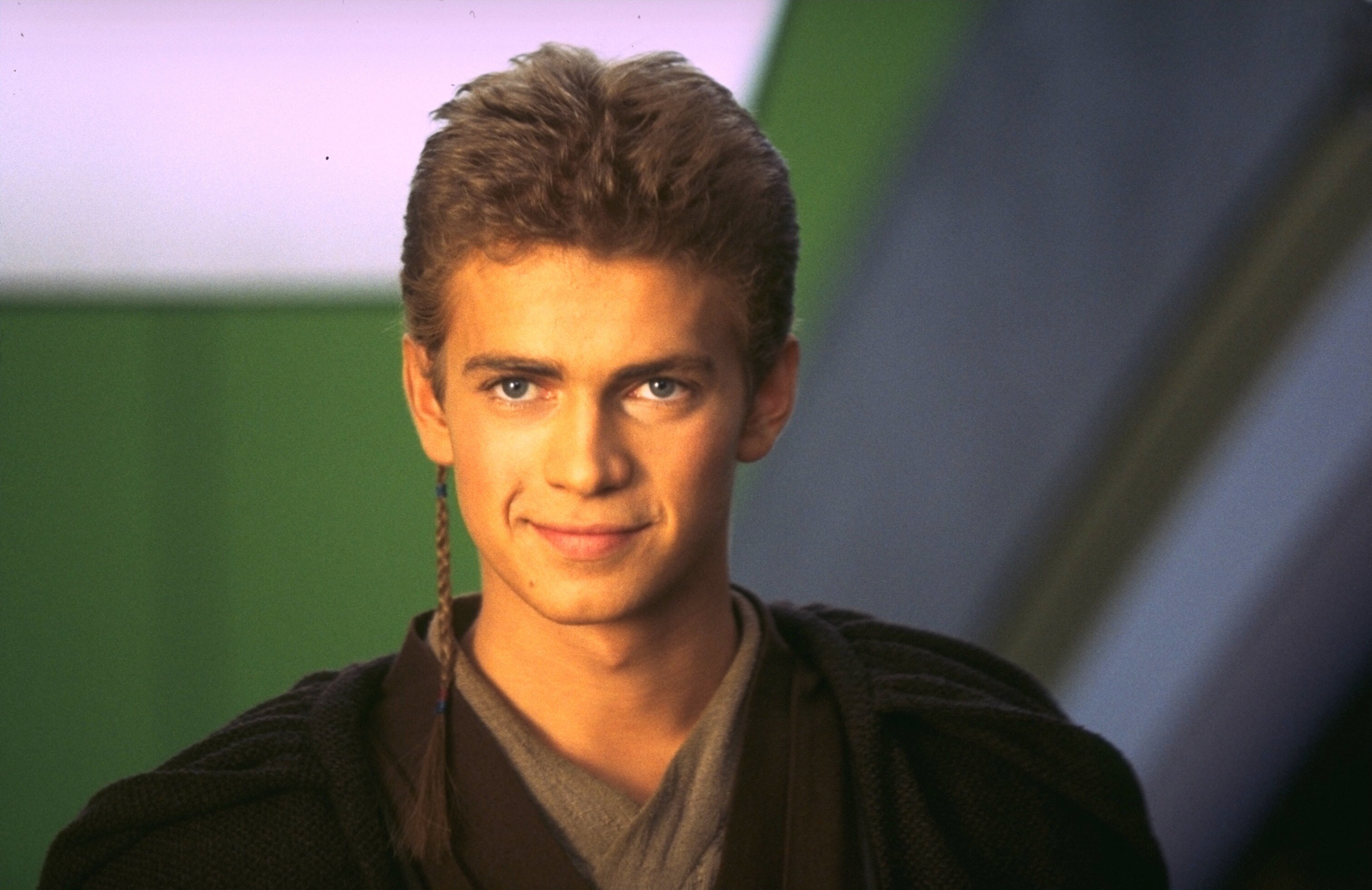 Hayden Christensen on-set as Anakin Skywalker. 