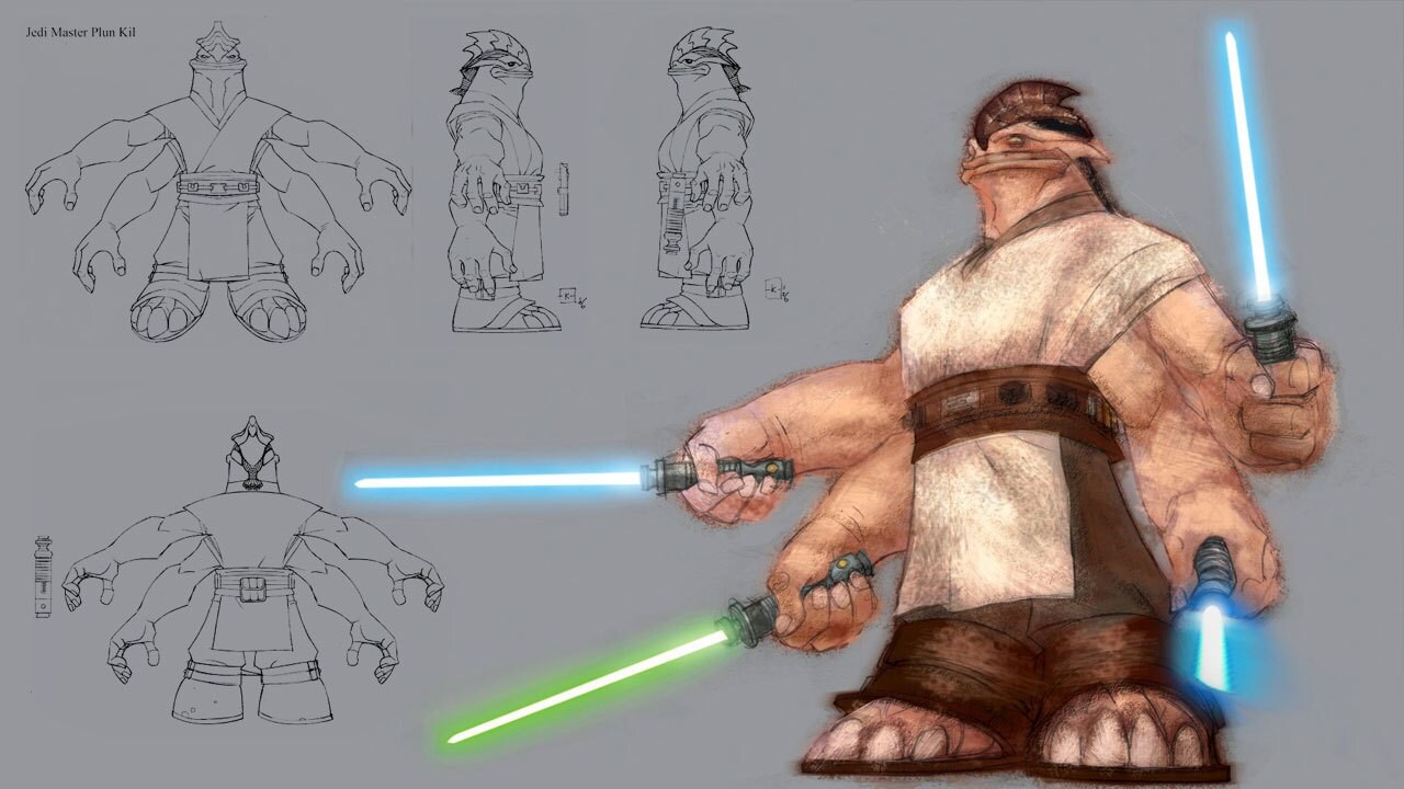 Pong Krell was not the first Besalisk Jedi Master designed for the series. For the second season ...