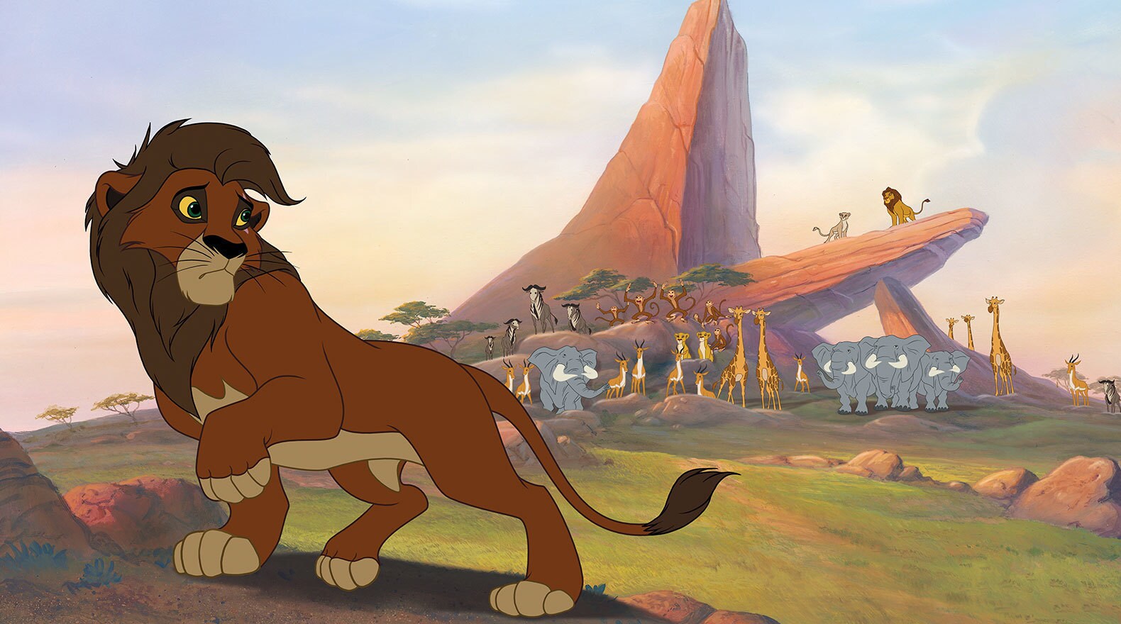 Kovu (Jason Marsden) walks away from the Pride Lands from the movie "The Lion King 2: Simba's Pride"