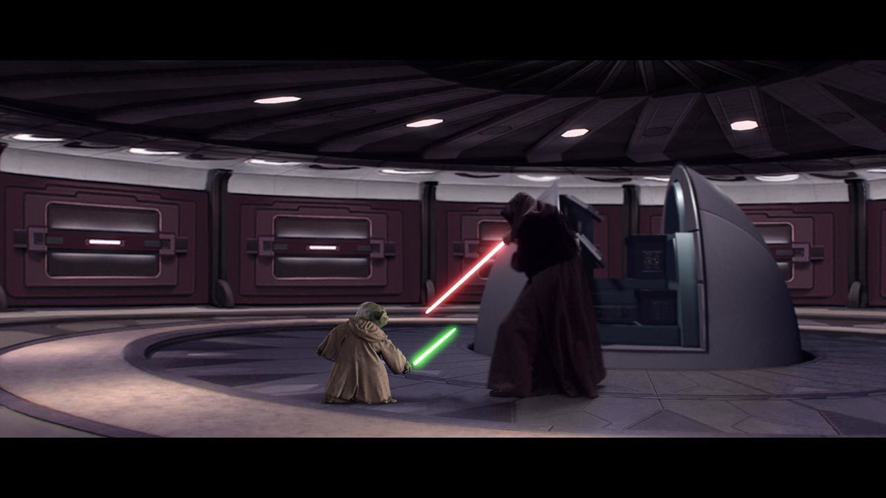 Sidious, his face scarred from his fight with Mace Windu, appeared before the Republic Senate and...