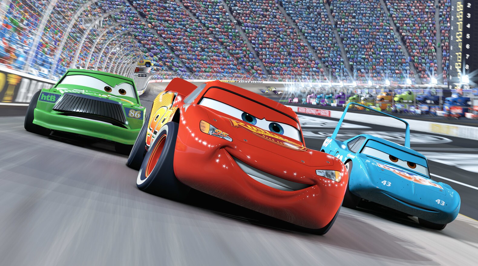 Lightning McQueen is pretty fast for a rookie racecar!