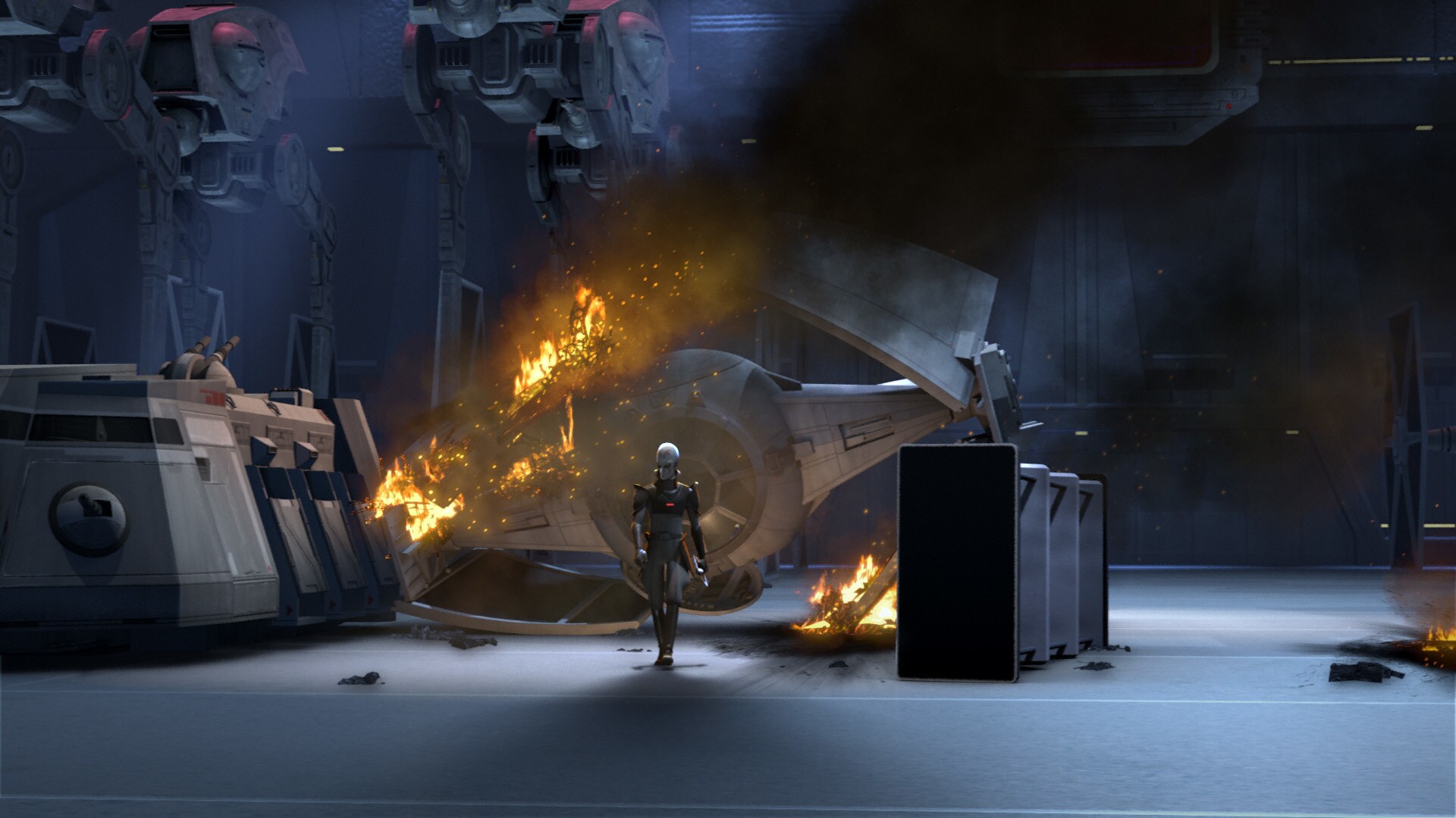 Agent Kallus joins the search, and he's not alone. Emerging from the wreckage is the Inquisitor, ...