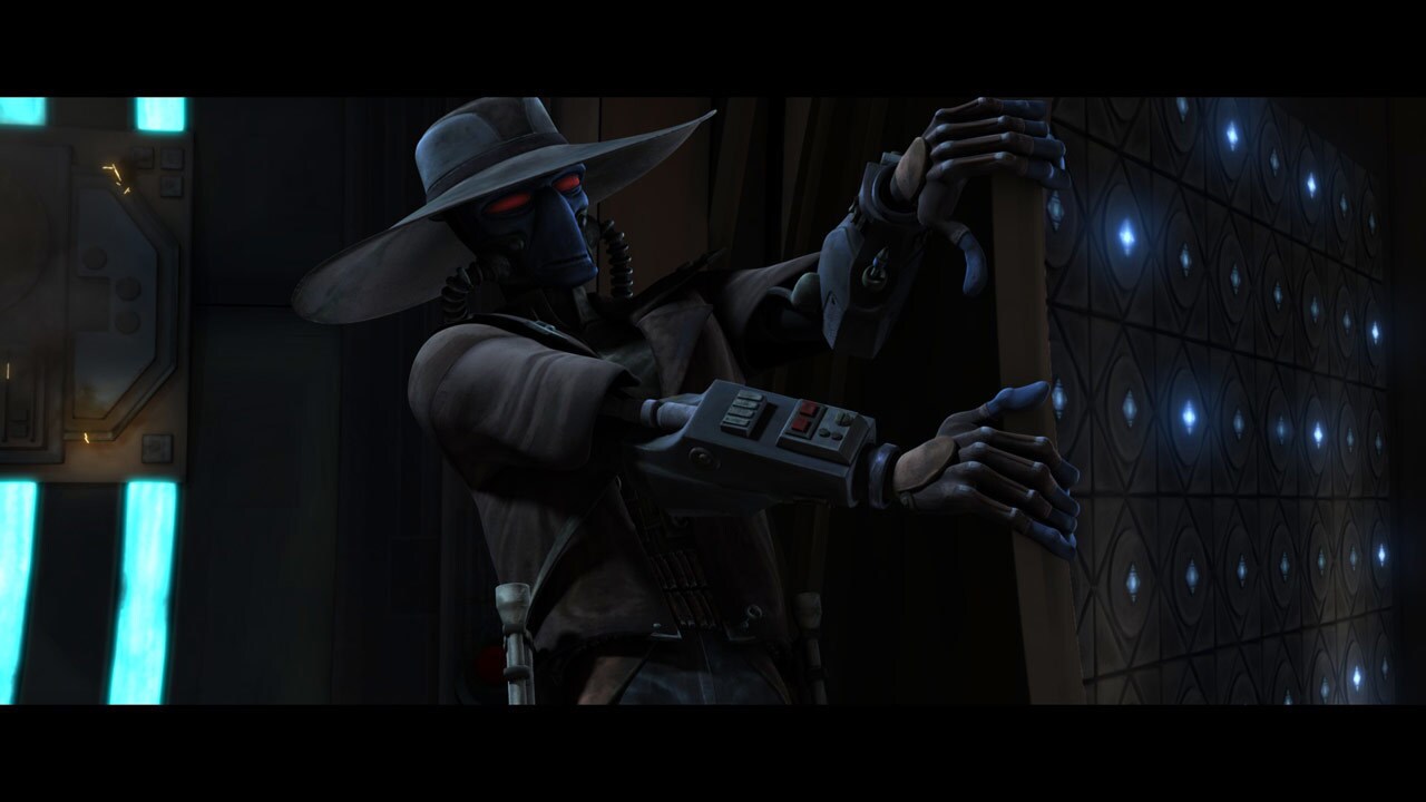 During the Clone Wars, the daring bounty hunter Cad Bane infiltrated the Jedi Temple’s Holocron V...
