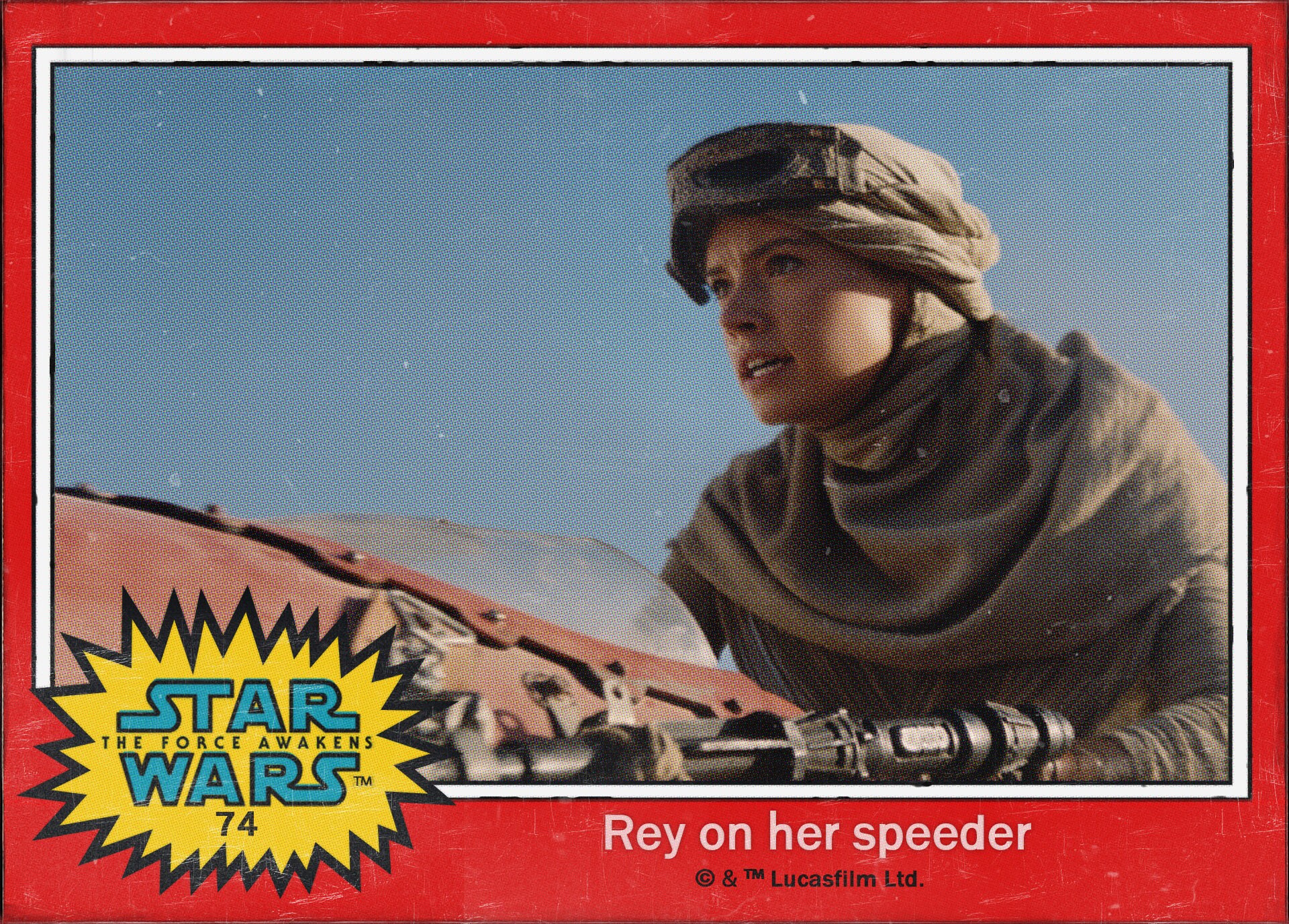 Rey on her speeder! Star Wars: The Force Awakens Digital Trading Card #74