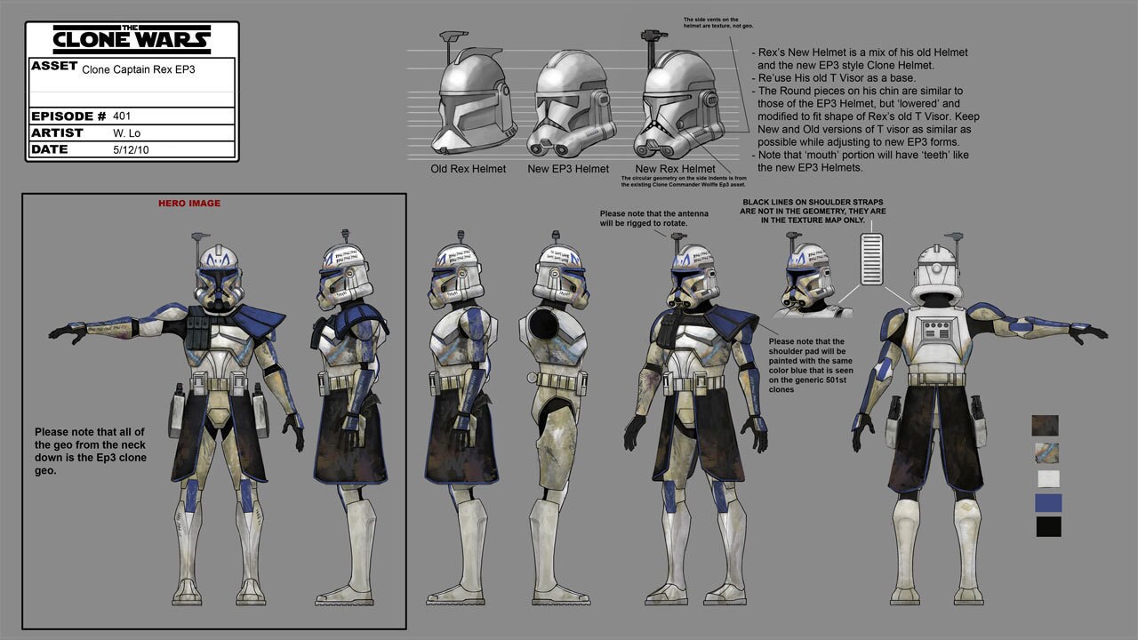 Clone Captain Rex upgraded armor final design