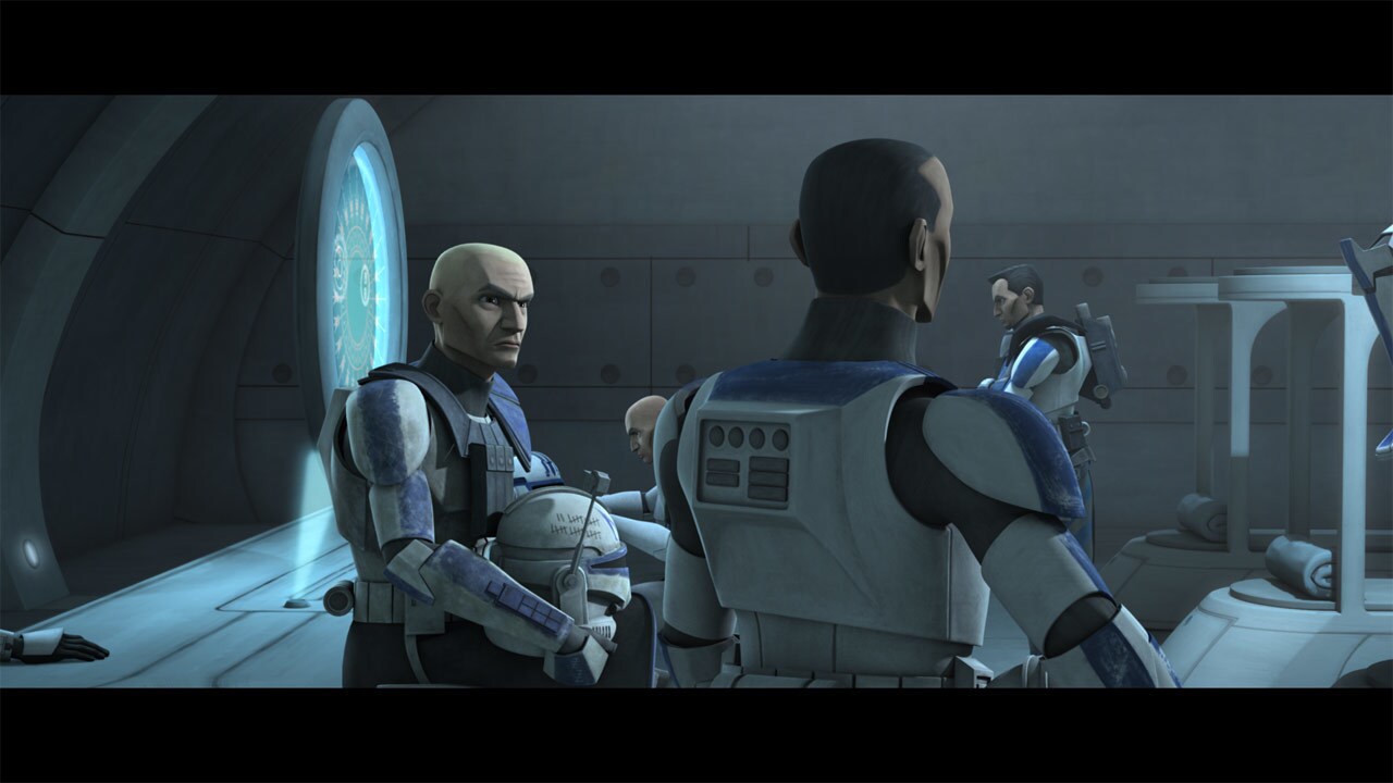 In the hangar barracks, Rex breaks the news to Fives, Tup and Jesse. Fives intends to continue th...
