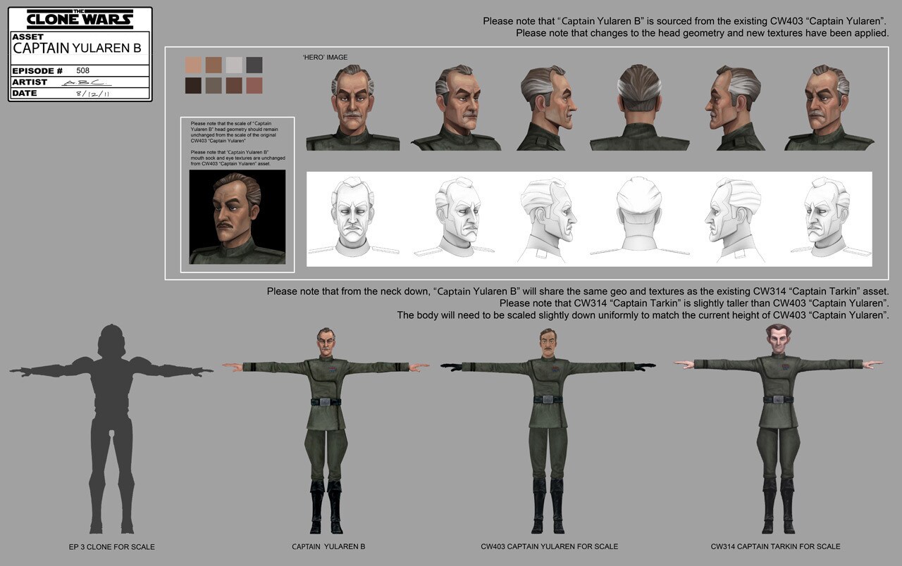 Updated Admiral Yularen character illustration by Amy Beth Christenson.