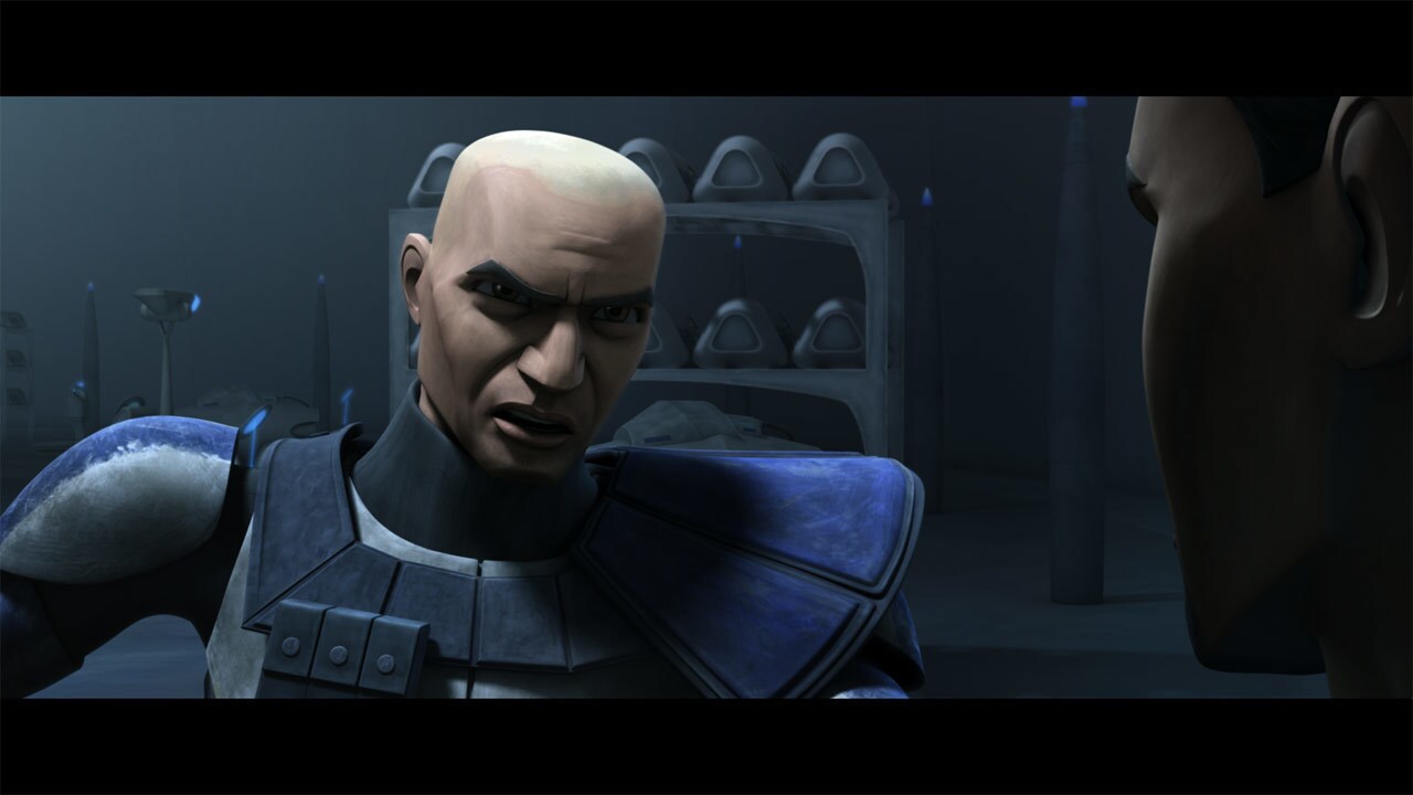 Fives continues his argument with Rex outside the barracks. Fives will not follow orders he knows...