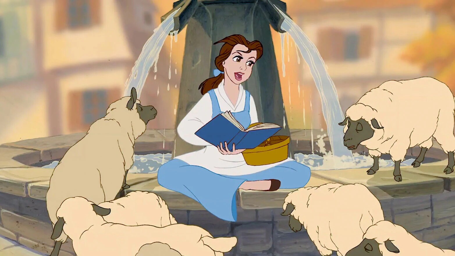 Belle sharing her love of books.