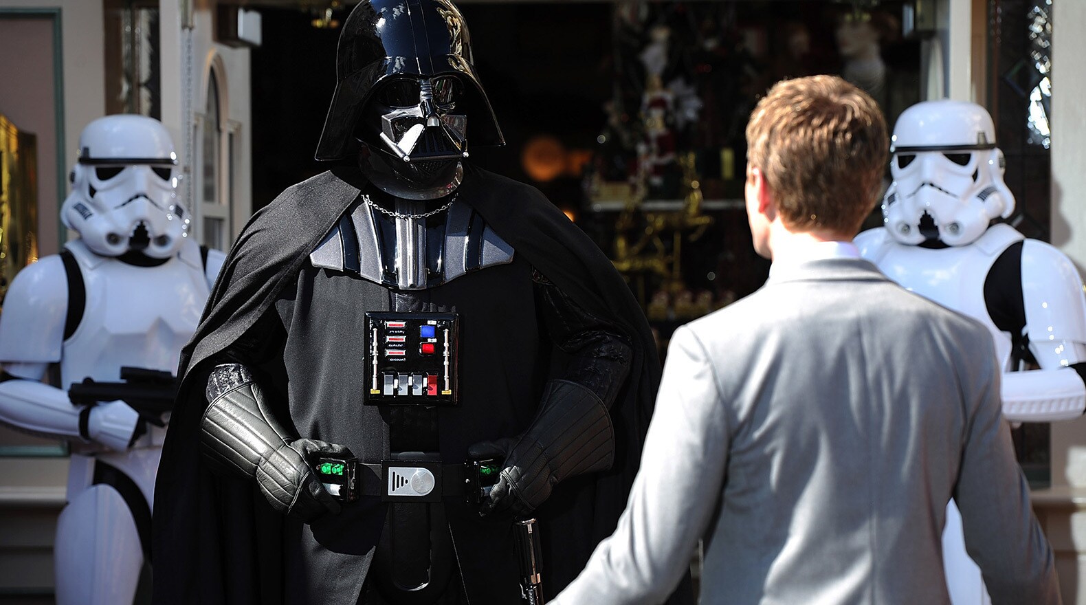 The force was with Neal Patrick Harris as he met some Star Wars characters during the filming of ...