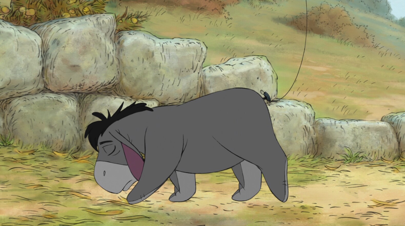 Eeyore feels a bit gloomy without his tail.