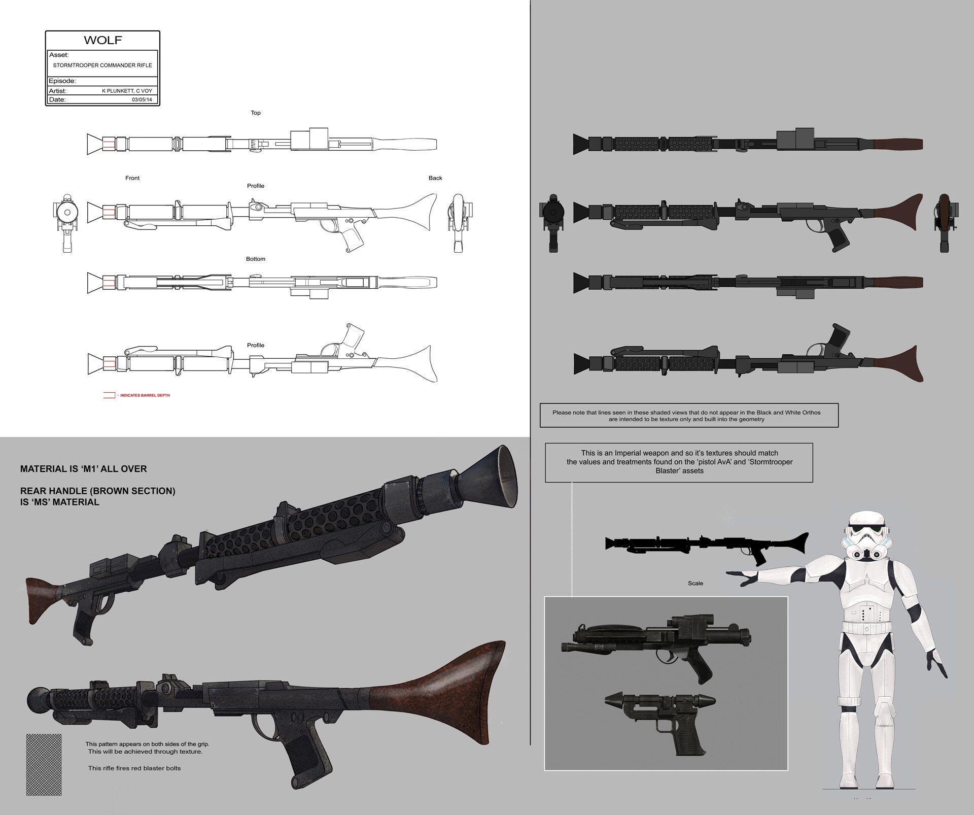 Stormtrooper commander rifle illustration by Kilian Plunkett.