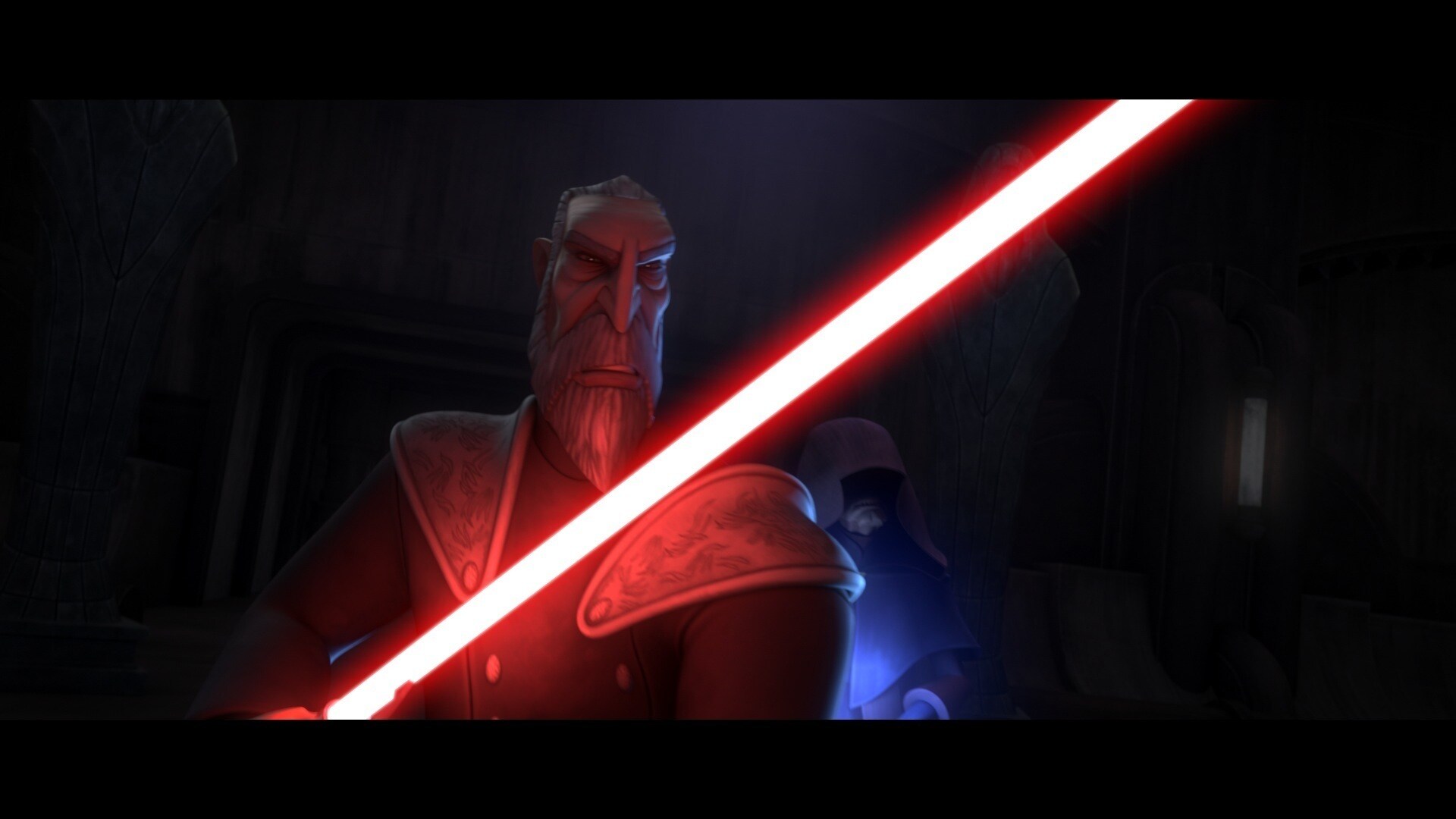 Dooku's sparring uniform debuts in this episode, and not only afforded the Sith Lord a new look, ...