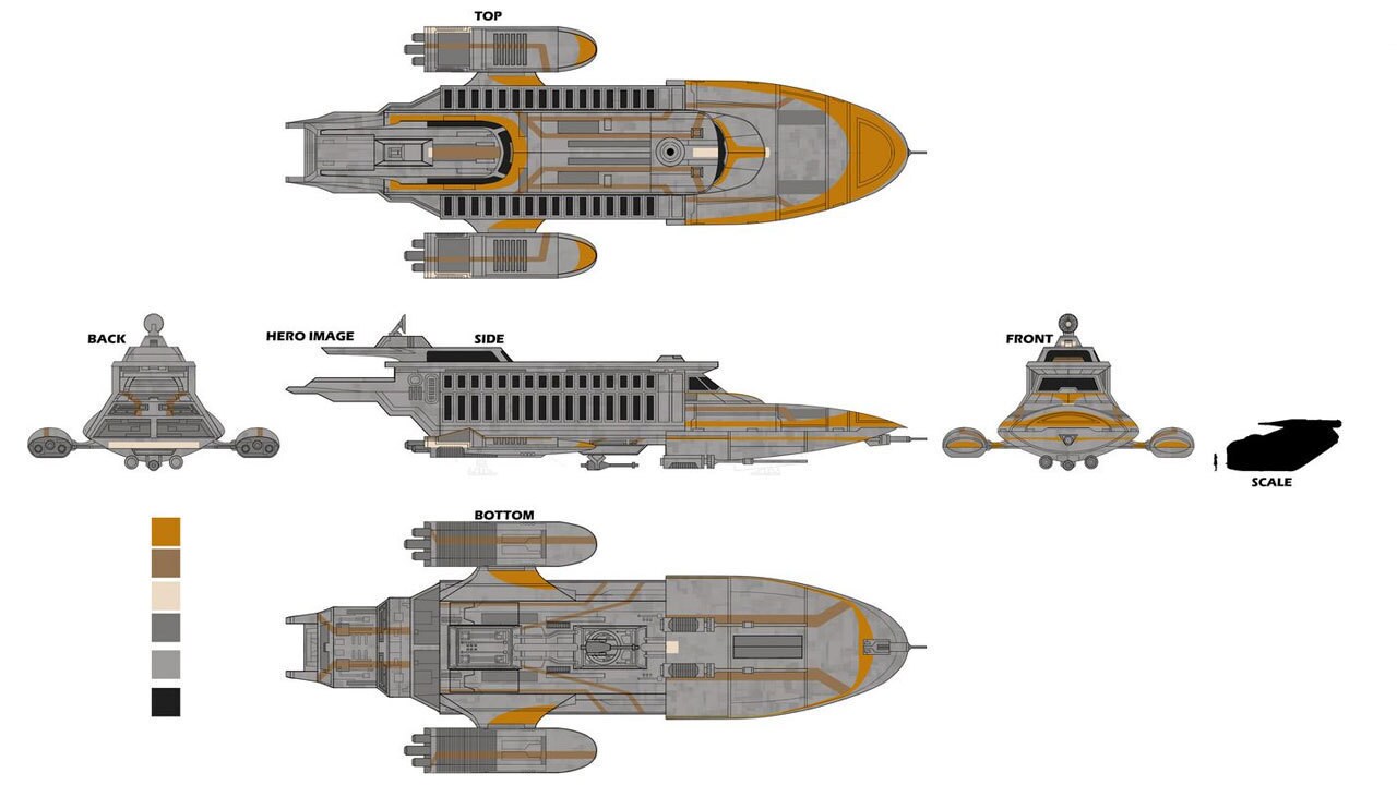 The Luxury 3000 space yacht that Hardeen uses is based on a design developed for Lando Calrissian...