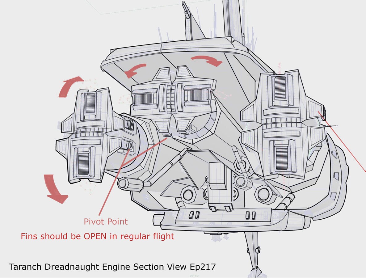 Sketch of the dreadnought engine section