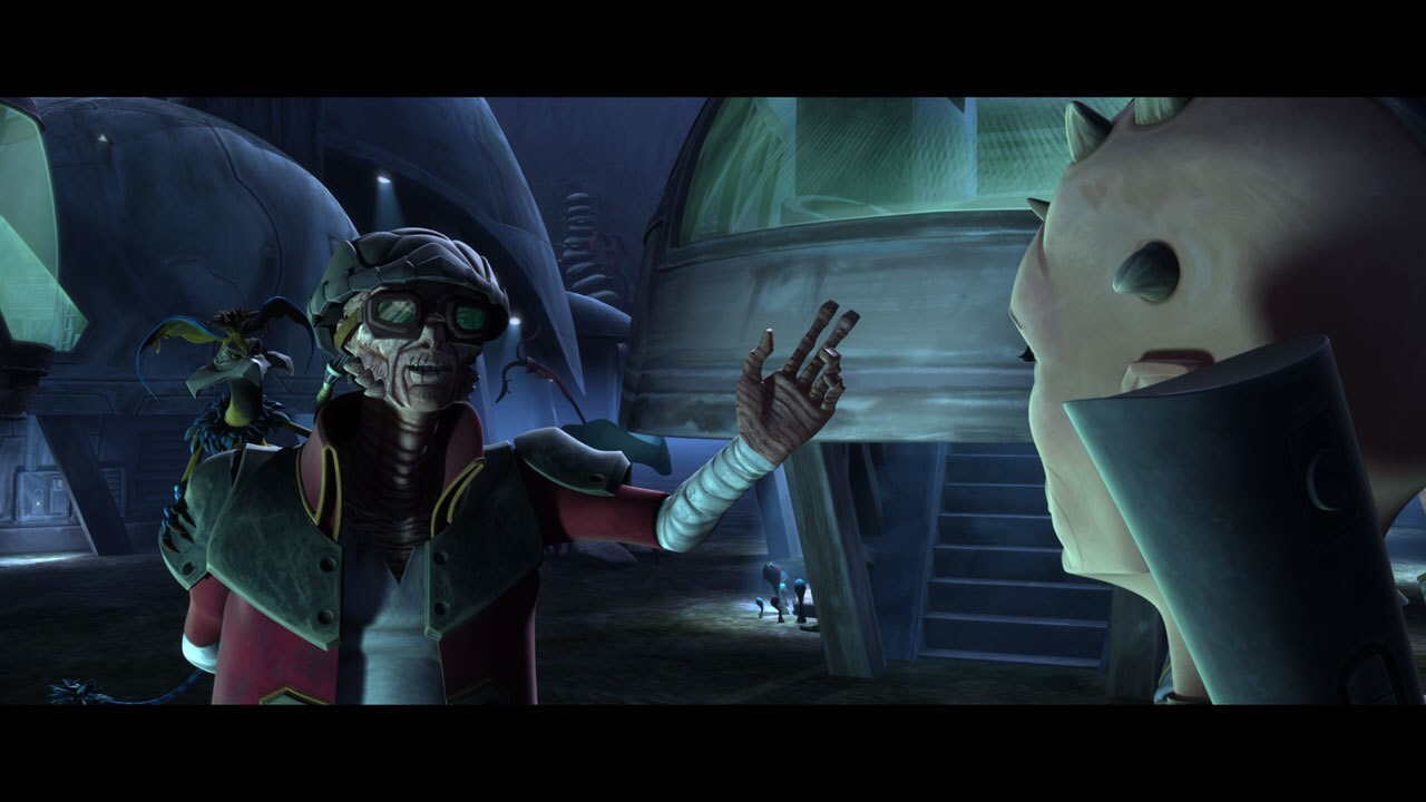 Hondo again crossed paths with Kenobi and Skywalker when the Jedi came to the defense of a Feluci...