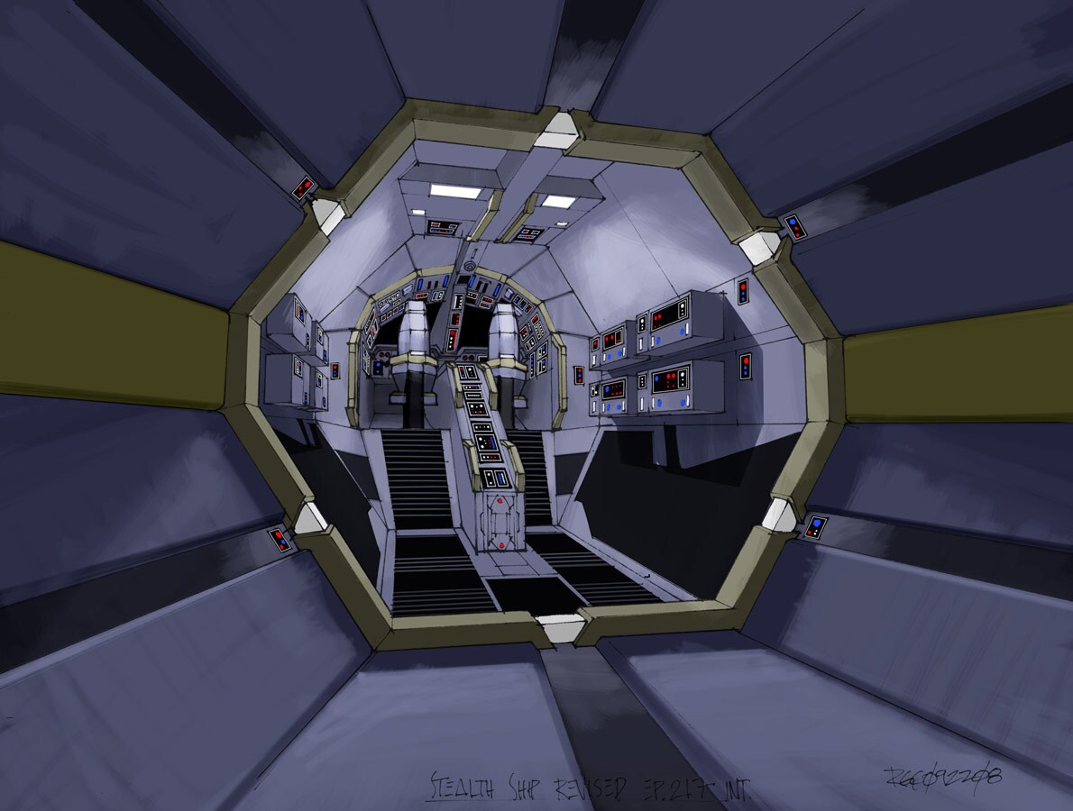 Concept art of the stealth ship interiors