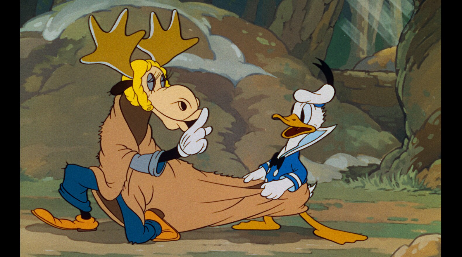 While this may appear like an ordinary moose, it turns out to be Donald and Goofy having a little...