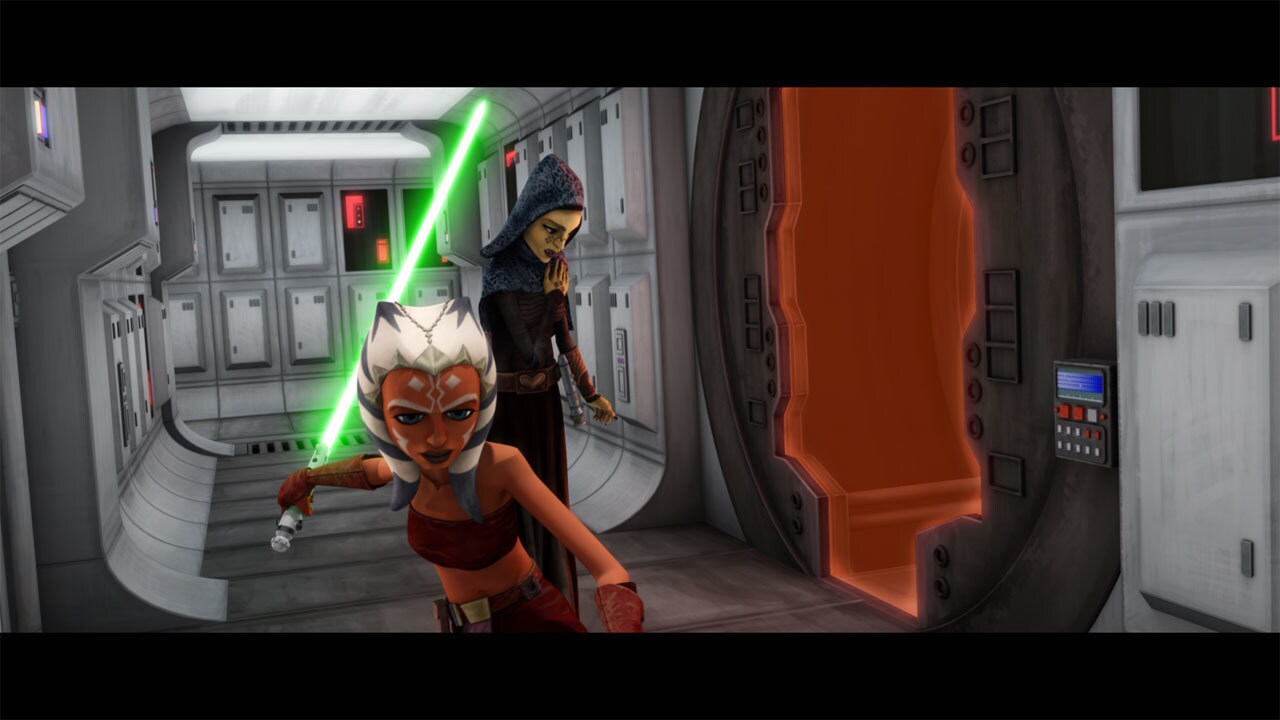 Looking at the wriggling segments, Ahsoka and Barriss begin to piece together what is happening: ...